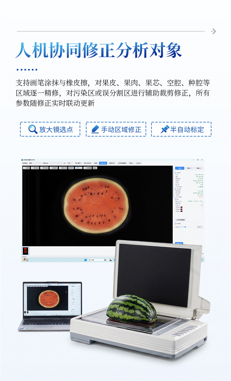 瓜果剖切面瓤色图像分析仪